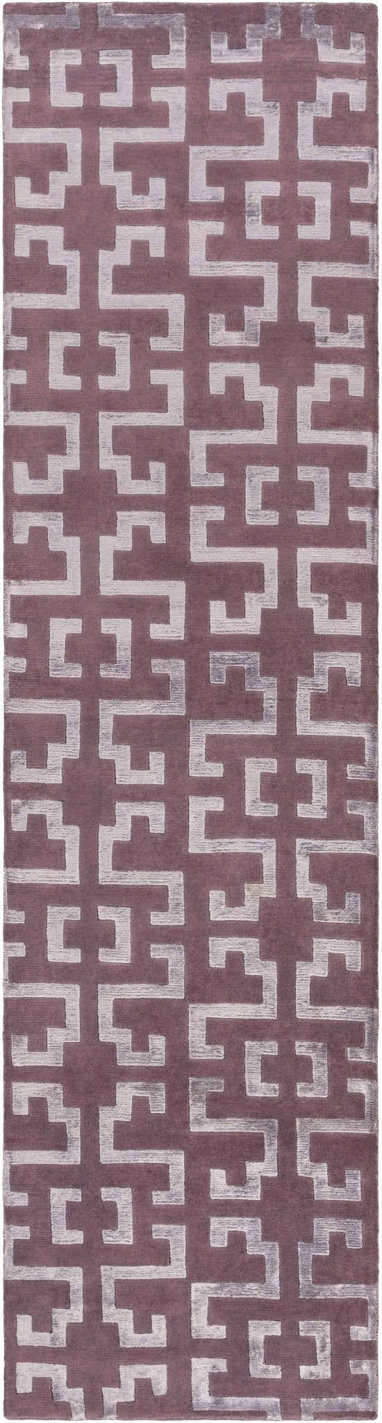 Calhoun Contemporary Style Purple Hand Knotted Wool Area Rug - The Rug Decor