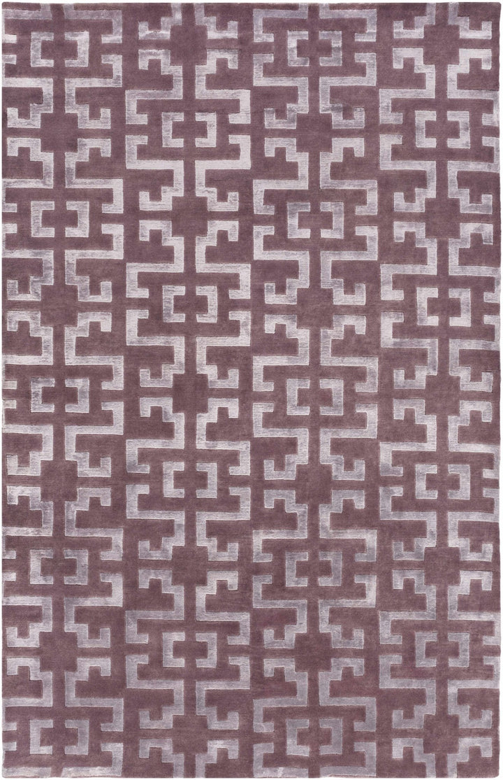 Calhoun Contemporary Style Purple Hand Knotted Wool Area Rug - The Rug Decor