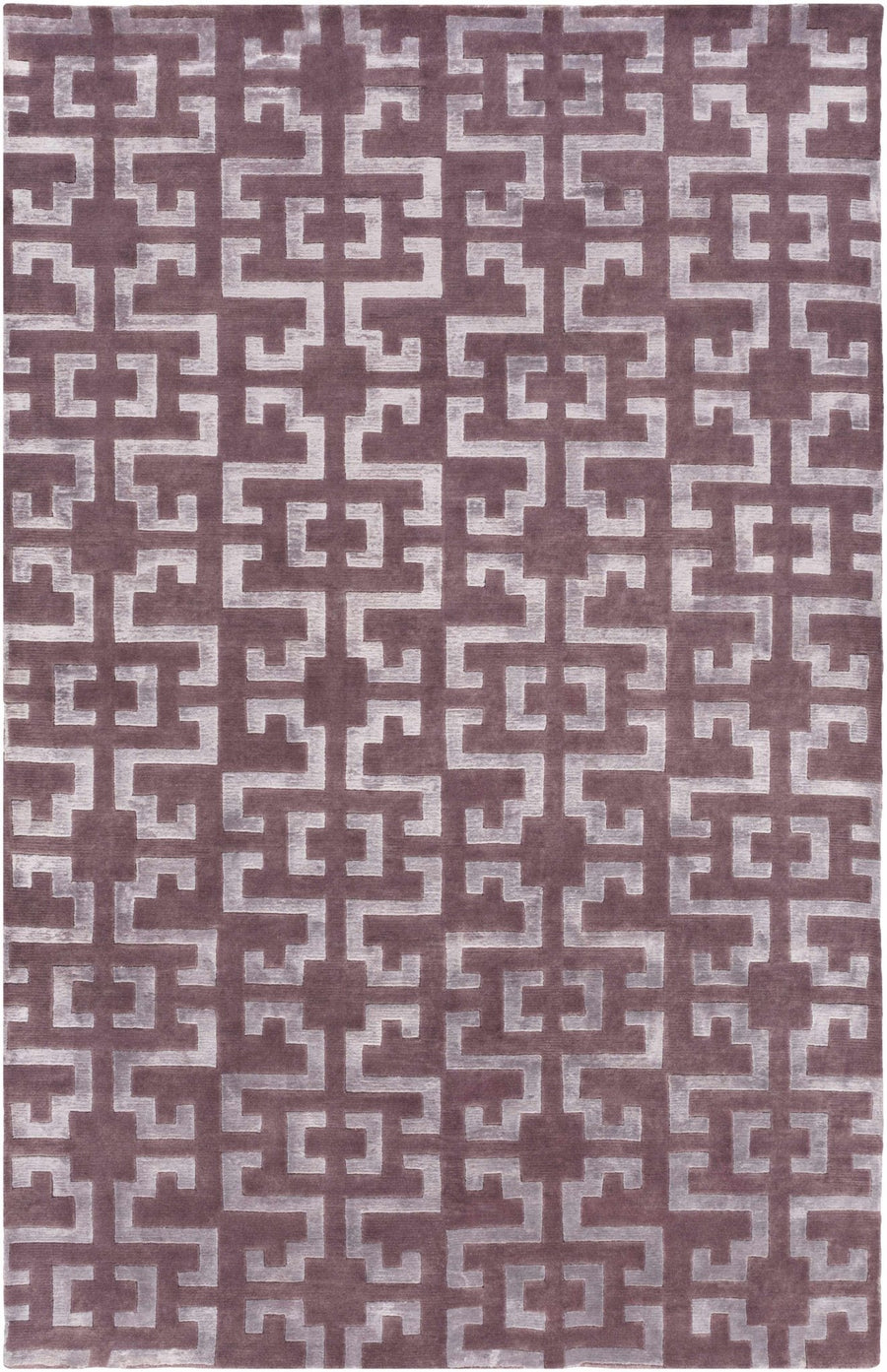 Calhoun Contemporary Style Purple Hand Knotted Wool Area Rug - The Rug Decor