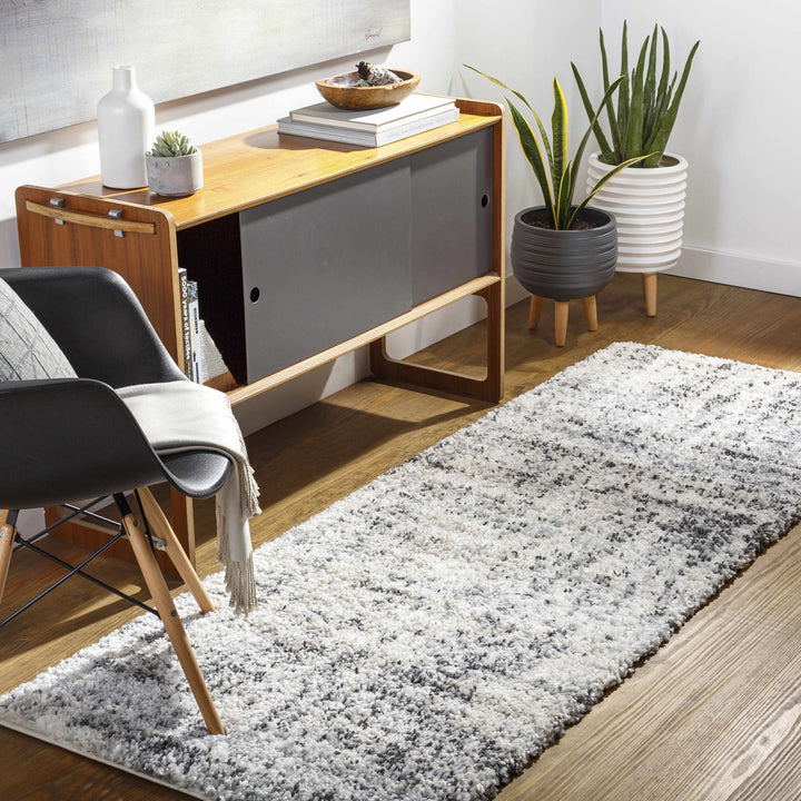 Calsib Ivory And gray Modern Abstract Design Area Rug