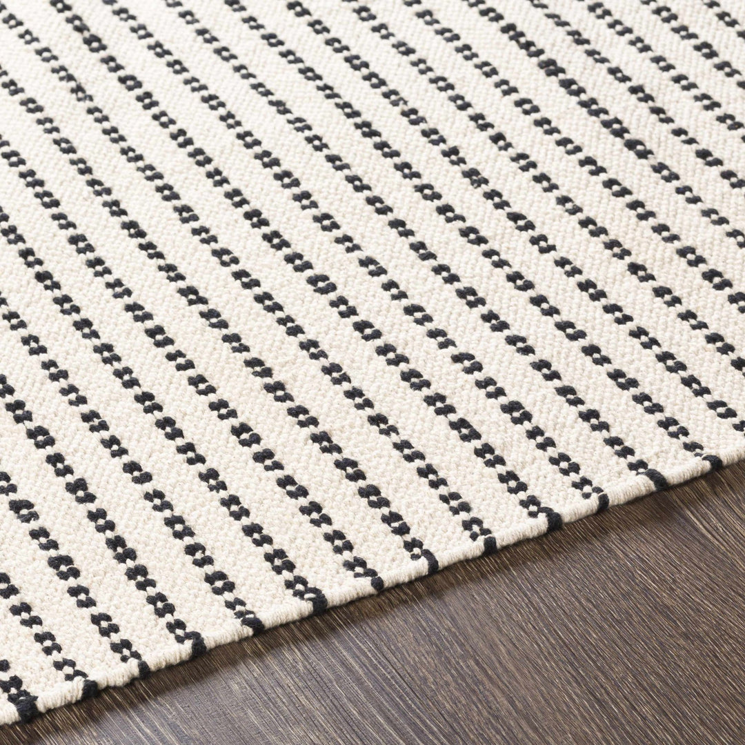 Calumpang Ivory And Black Modern Geometrical Hand Woven Area Rug - The Rug Decor