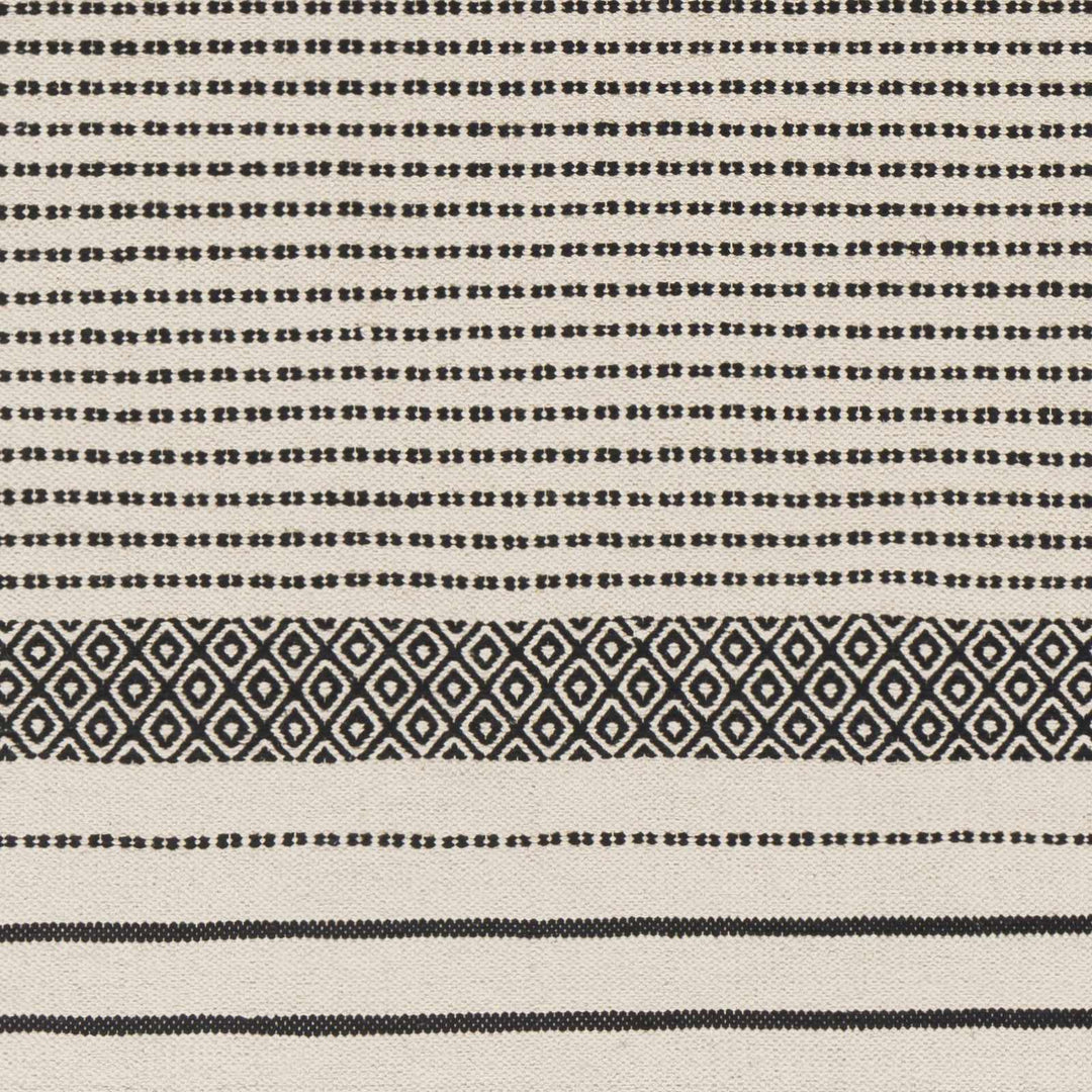 Calumpang Ivory And Black Modern Geometrical Hand Woven Area Rug - The Rug Decor