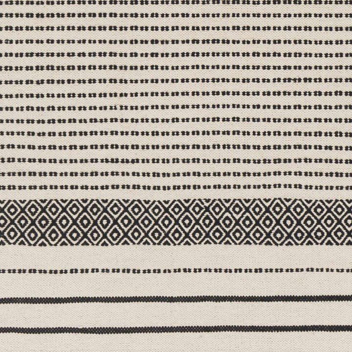 Calumpang Ivory And Black Modern Geometrical Hand Woven Area Rug - The Rug Decor