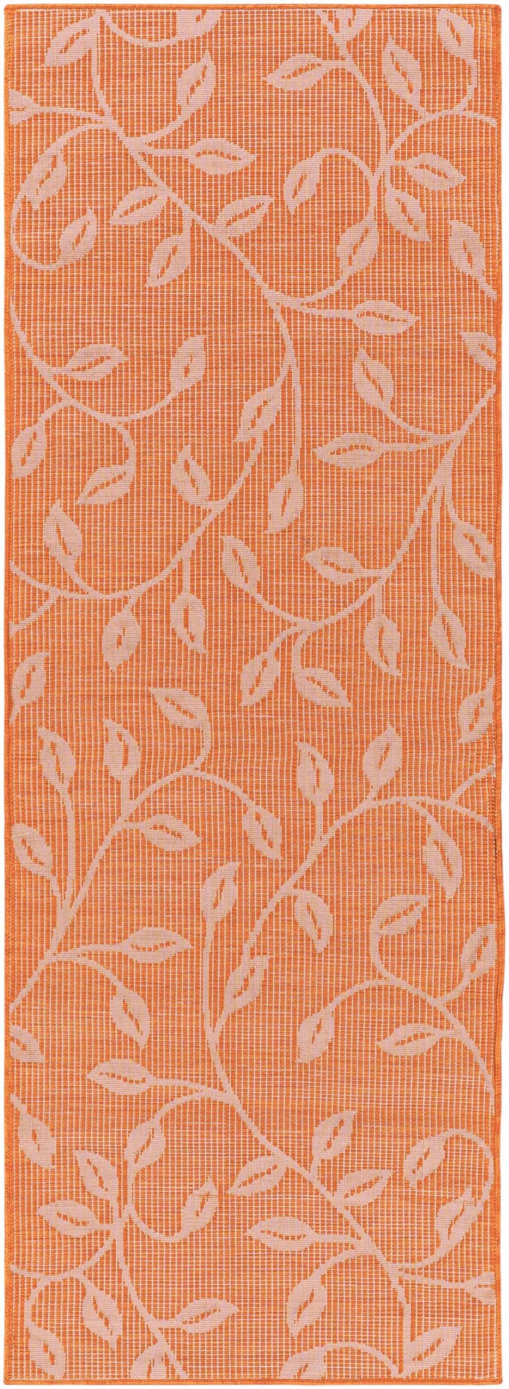 Calwell Modern Botanical Design Orange Outdoor Area Rug - The Rug Decor