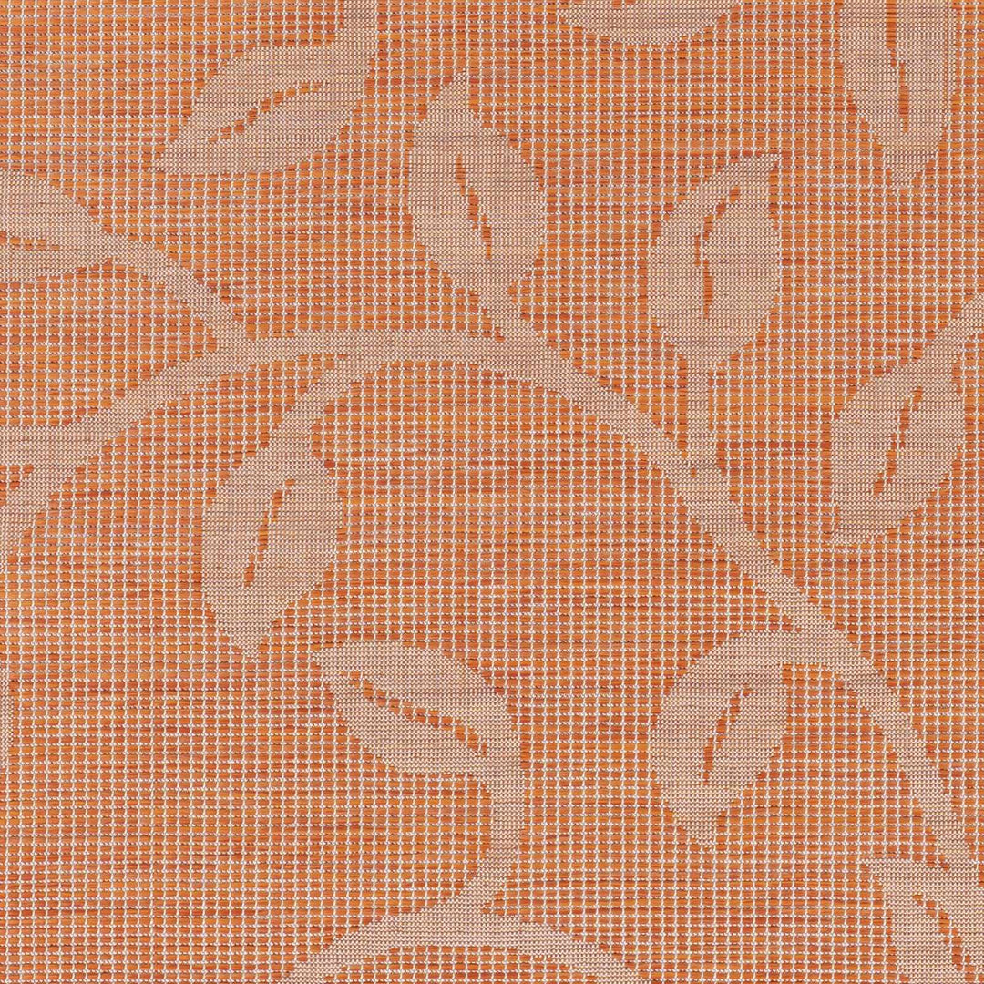 Calwell Modern Botanical Design Orange Outdoor Area Rug - The Rug Decor