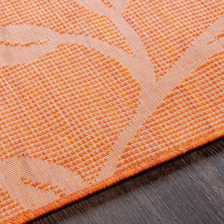 Calwell Modern Botanical Design Orange Outdoor Area Rug - The Rug Decor
