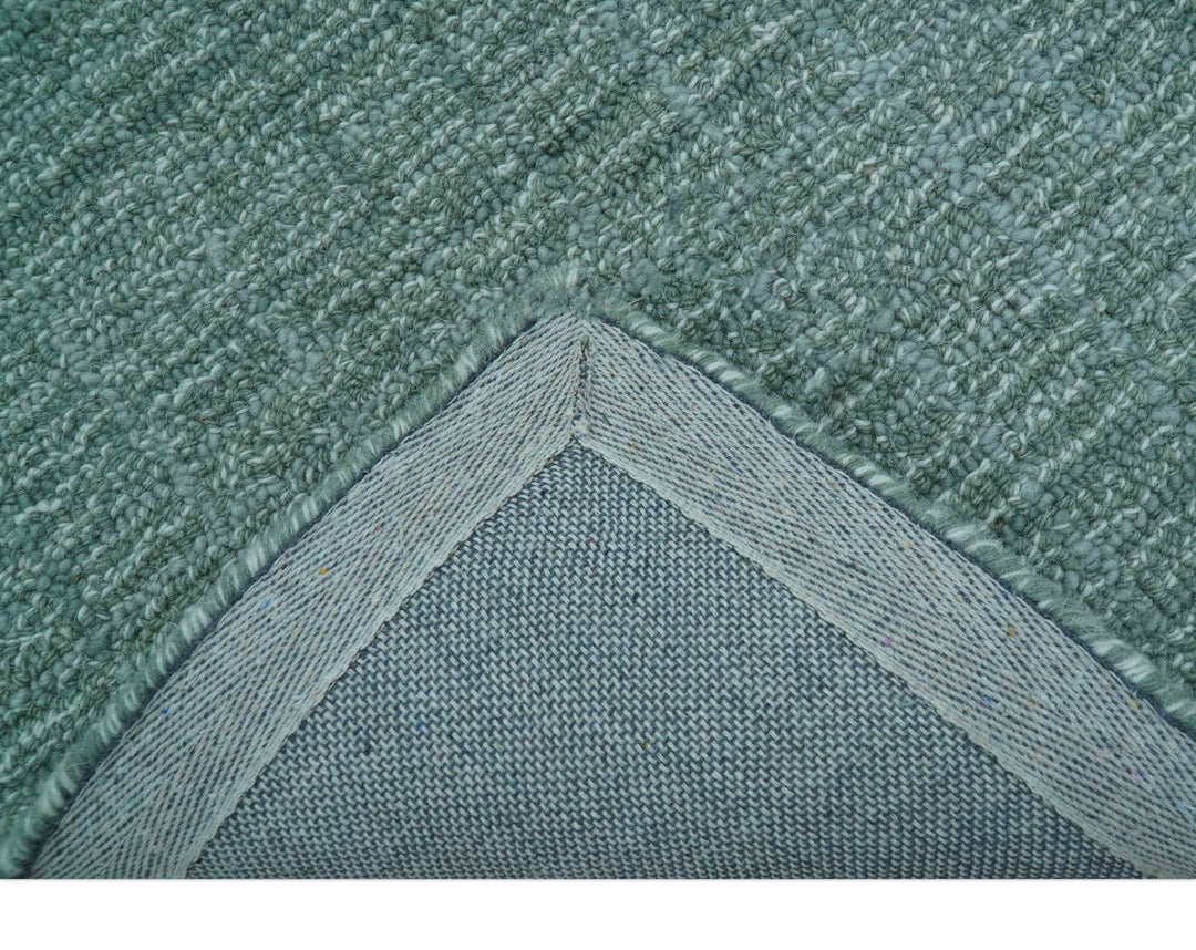 Cam Custom Made Modern Style Teal Hand Tufted Wool Rug - The Rug Decor