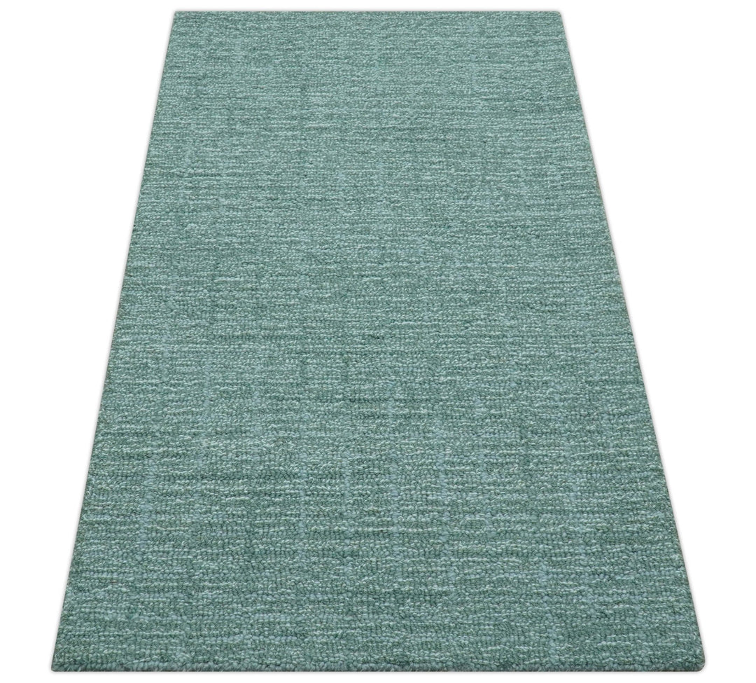 Cam Custom Made Modern Style Teal Hand Tufted Wool Rug - The Rug Decor