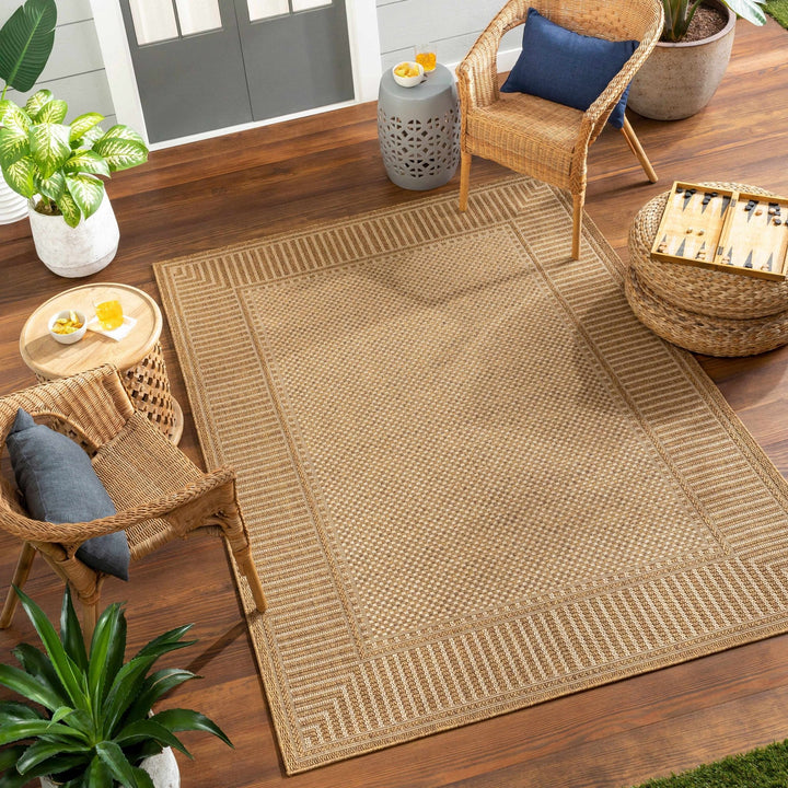 Camel And Beige Flatweave Faux Jute Rug - The Rug Decor