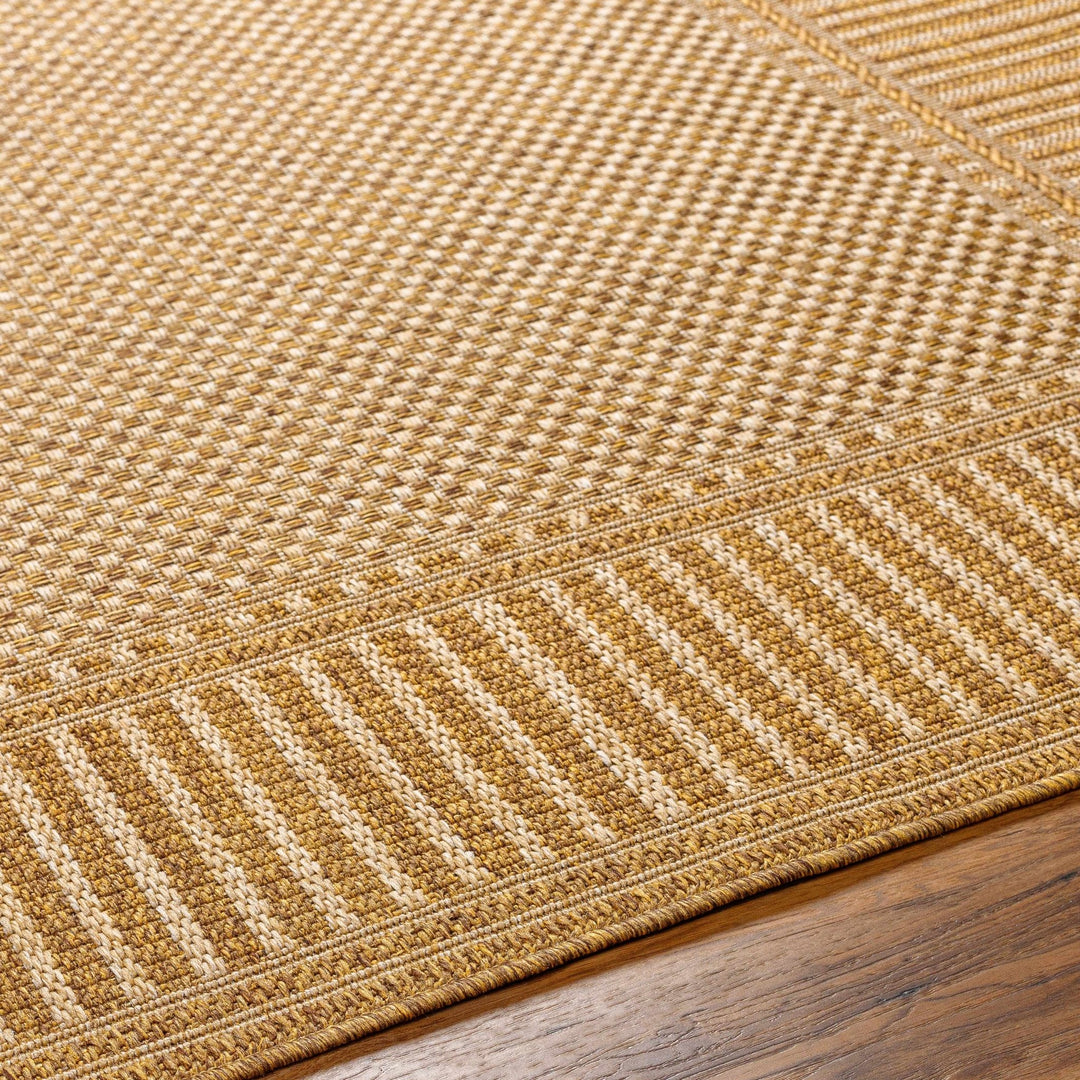 Camel And Beige Flatweave Faux Jute Rug - The Rug Decor