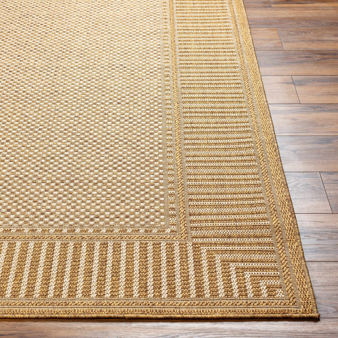 Camel And Beige Flatweave Faux Jute Rug - The Rug Decor