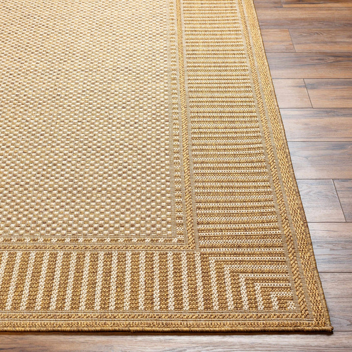 Camel And Beige Flatweave Faux Jute Rug - The Rug Decor