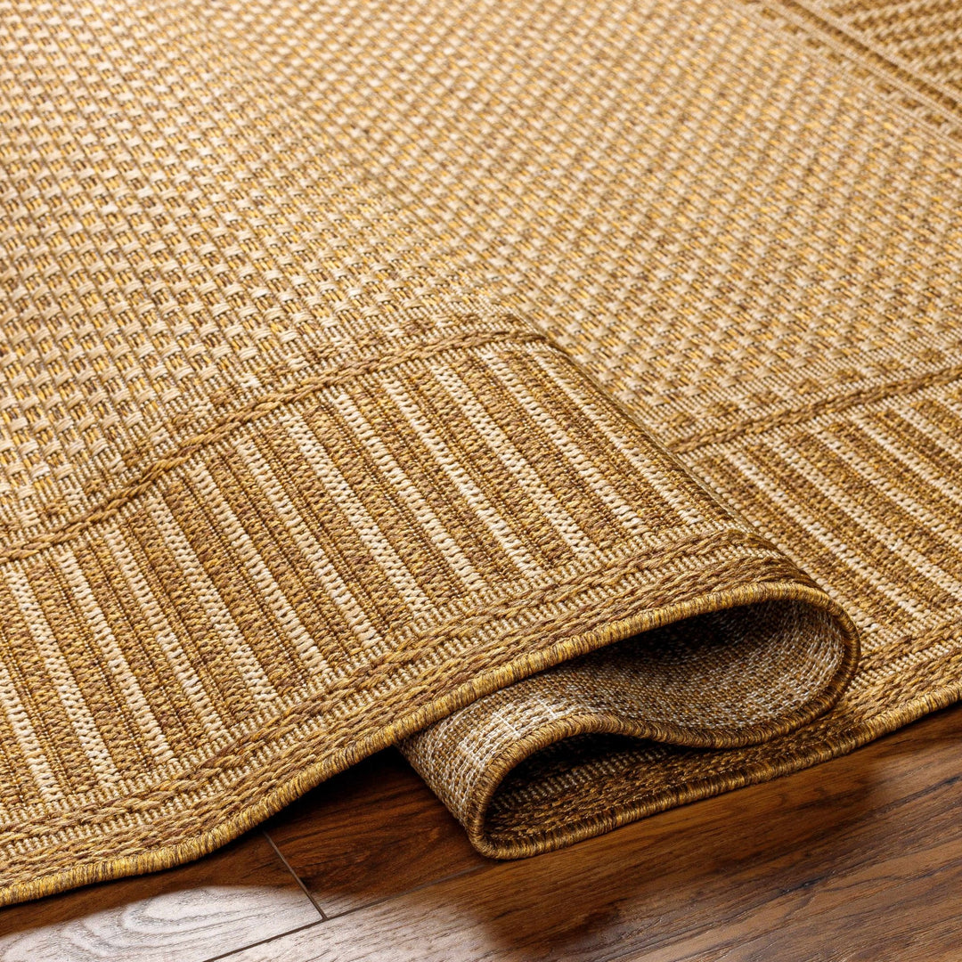 Camel And Beige Flatweave Faux Jute Rug - The Rug Decor