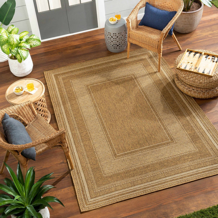 Camel And Beige Modern Style Jute Rug - The Rug Decor