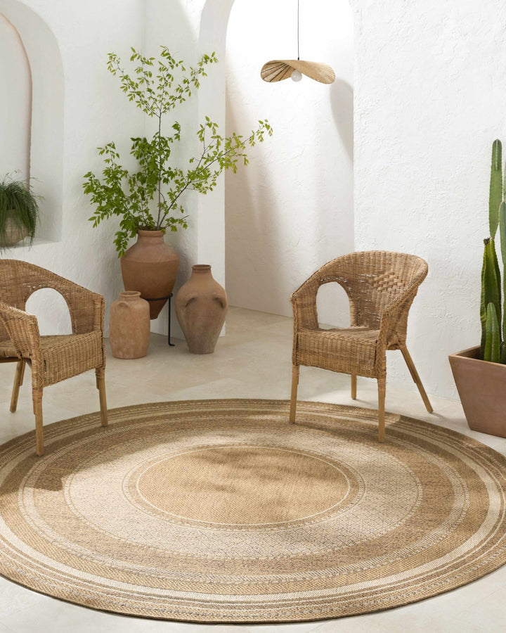 Camel And Beige Modern Style Jute Rug - The Rug Decor