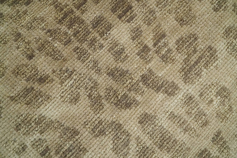 Camel and Taupe Modern leopard Design 8x10 Hand knotted wool area rug - The Rug Decor