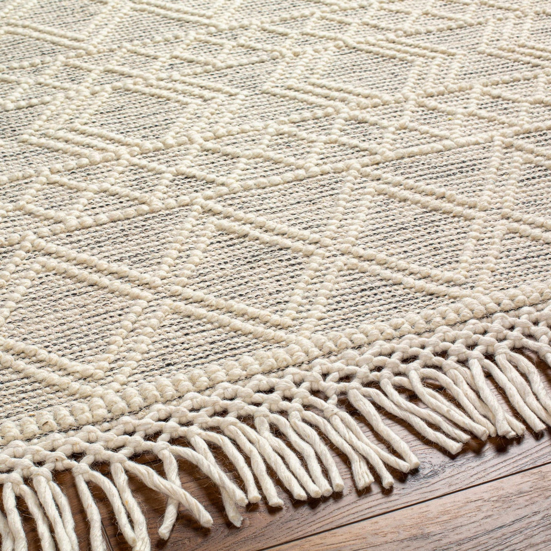 Cameo Scandi Bohemian Style Ivory Hand Woven Wool Rug - The Rug Decor