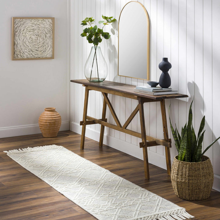 Cameo Scandi Bohemian Style Ivory Hand Woven Wool Rug - The Rug Decor