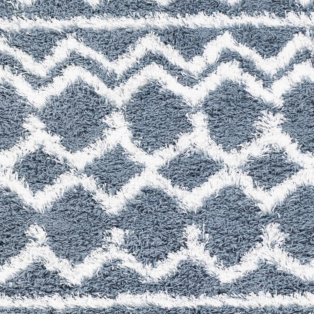 Camp Modern Geometrical Design Blue And Ivory Area Rug - The Rug Decor