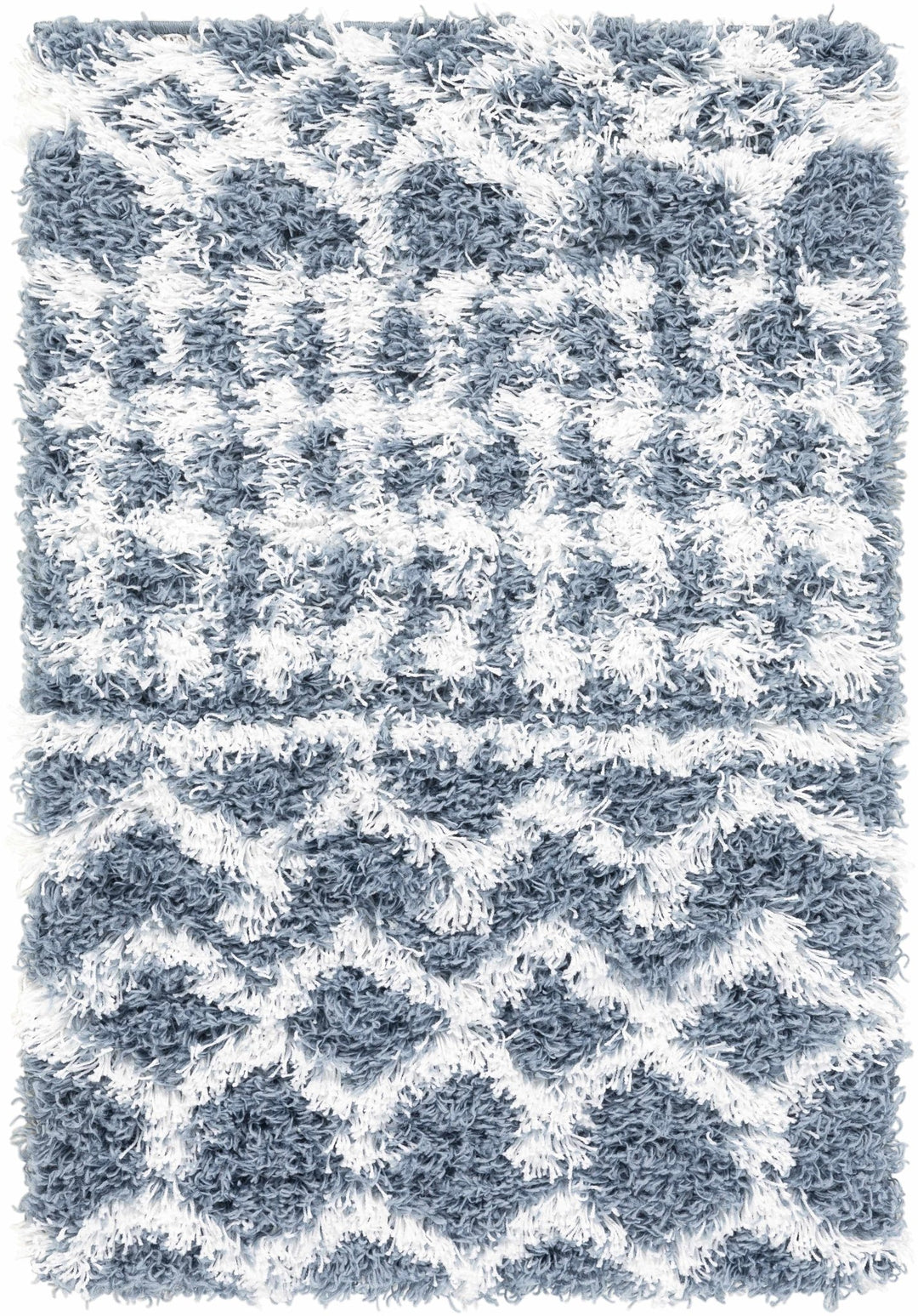 Camp Modern Geometrical Design Blue And Ivory Area Rug - The Rug Decor