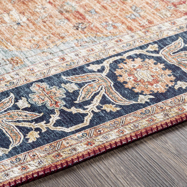 Camperdown Rust And Blue Traditional Style Area Rug