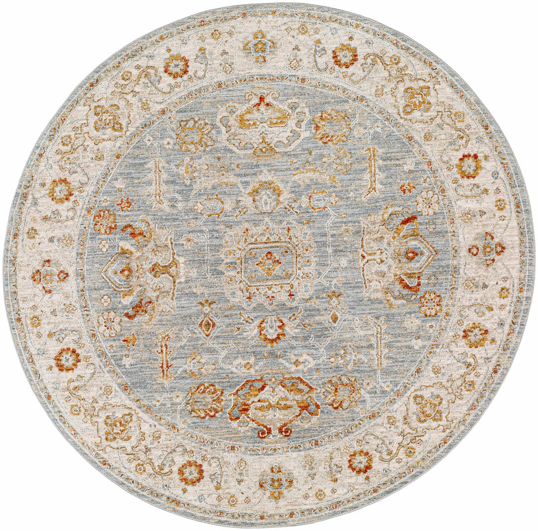 Camrose Blue And Ivory Traditional Style Area Rug