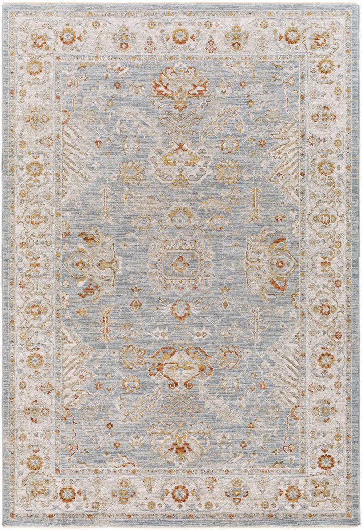 Camrose Blue And Ivory Traditional Style Area Rug