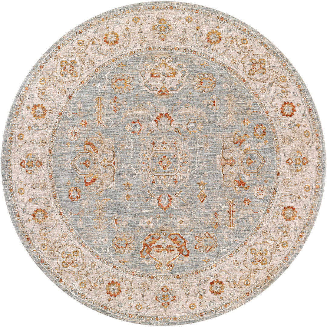 Camrose Blue And Ivory Traditional Style Area Rug