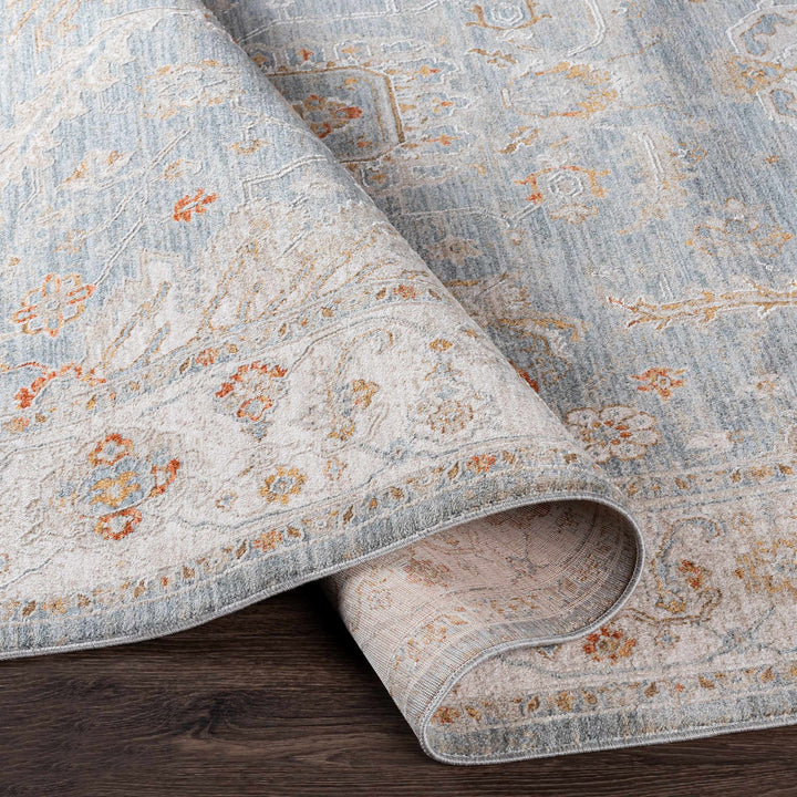 Camrose Blue And Ivory Traditional Style Area Rug