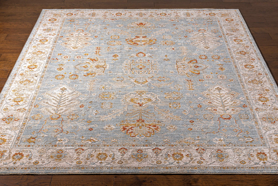 Camrose Blue And Ivory Traditional Style Area Rug