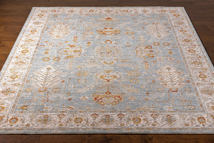 Camrose Blue And Ivory Traditional Style Area Rug