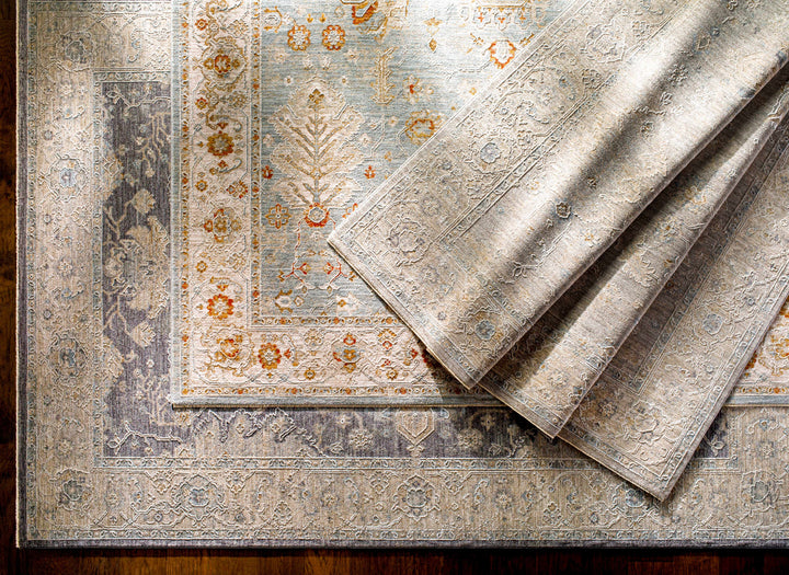 Camrose Blue And Ivory Traditional Style Area Rug