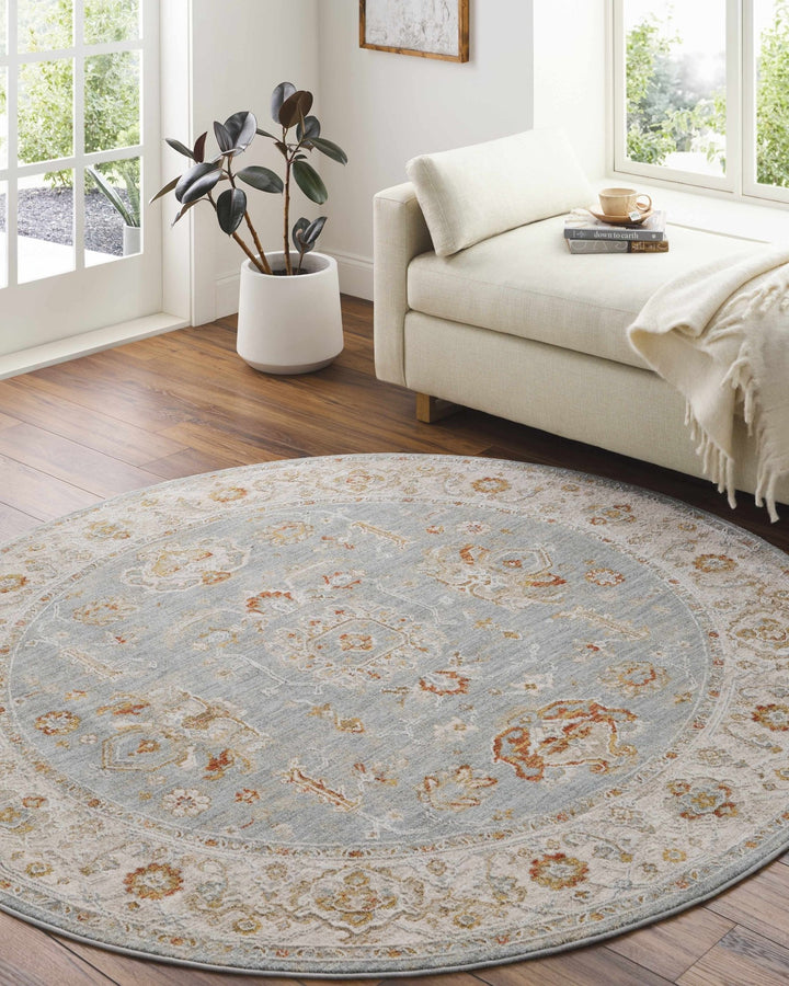 Camrose Blue And Ivory Traditional Style Area Rug - The Rug Decor