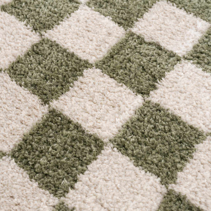 Canika Modern Geometrical Green And Beige Washable Rug - The Rug Decor