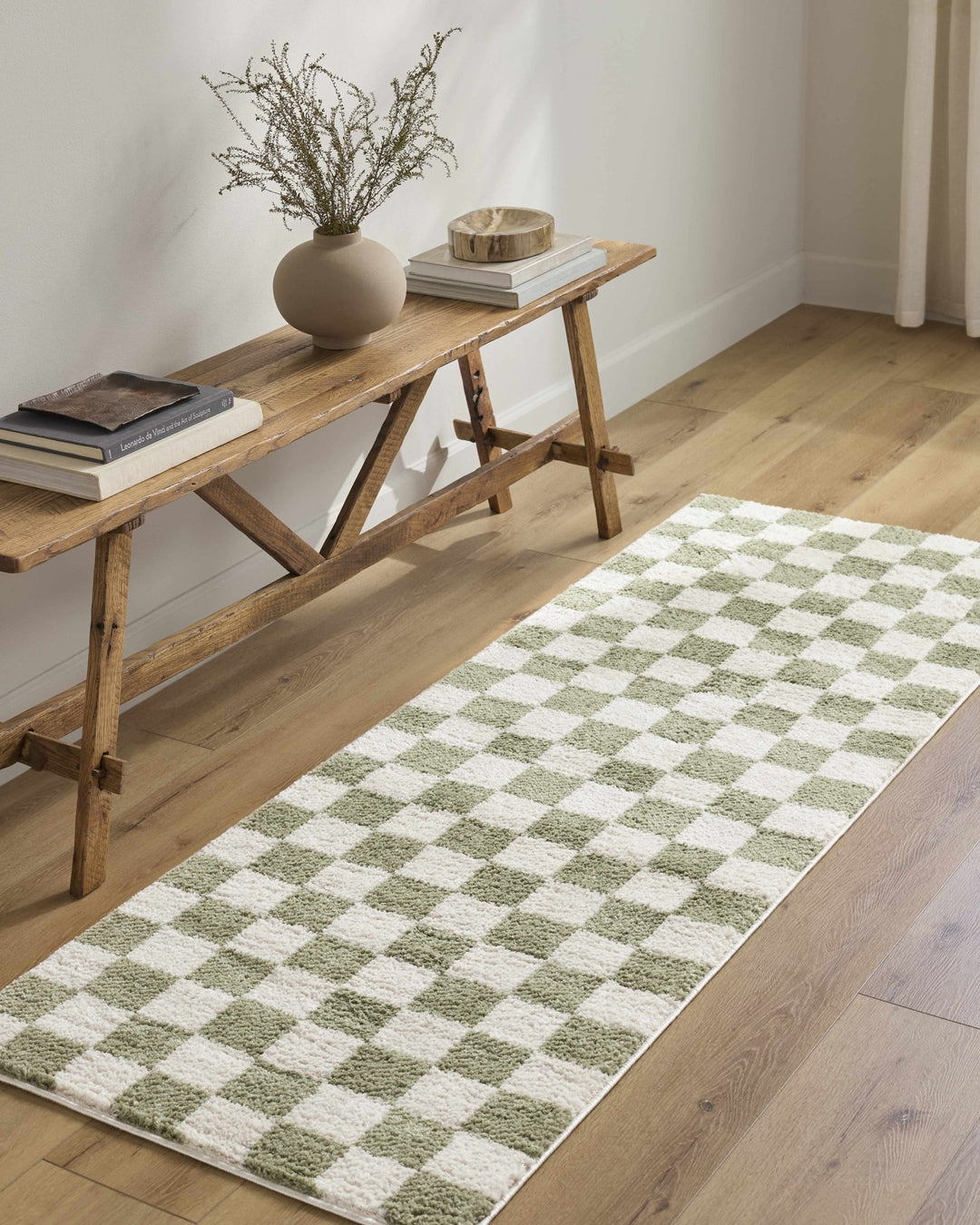 Canika Modern Geometrical Green And Beige Washable Rug - The Rug Decor