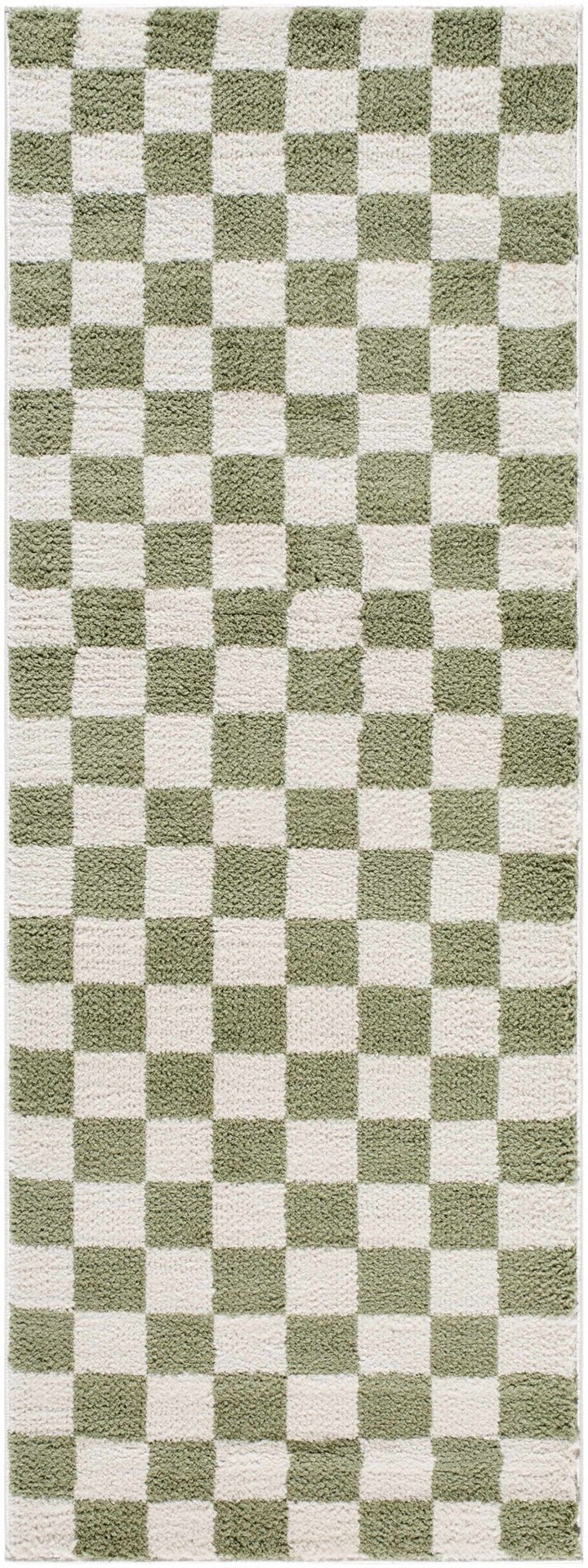 Canika Modern Geometrical Green And Beige Washable Rug - The Rug Decor