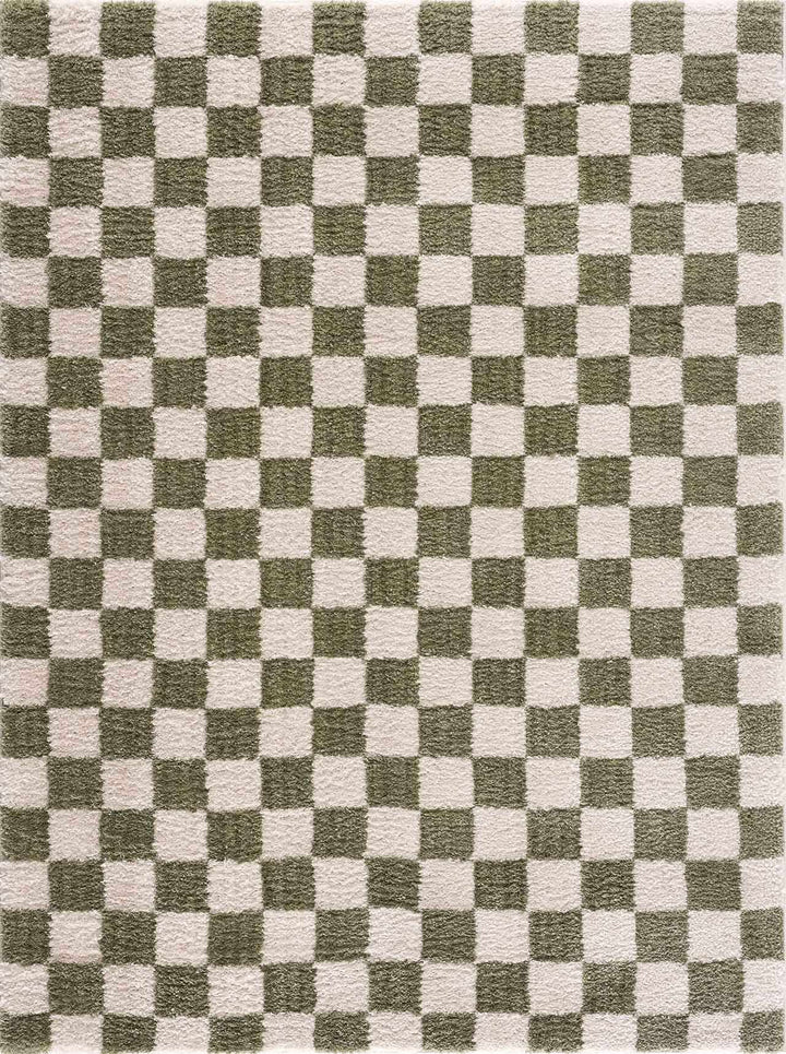 Canika Modern Geometrical Green And Beige Washable Rug - The Rug Decor