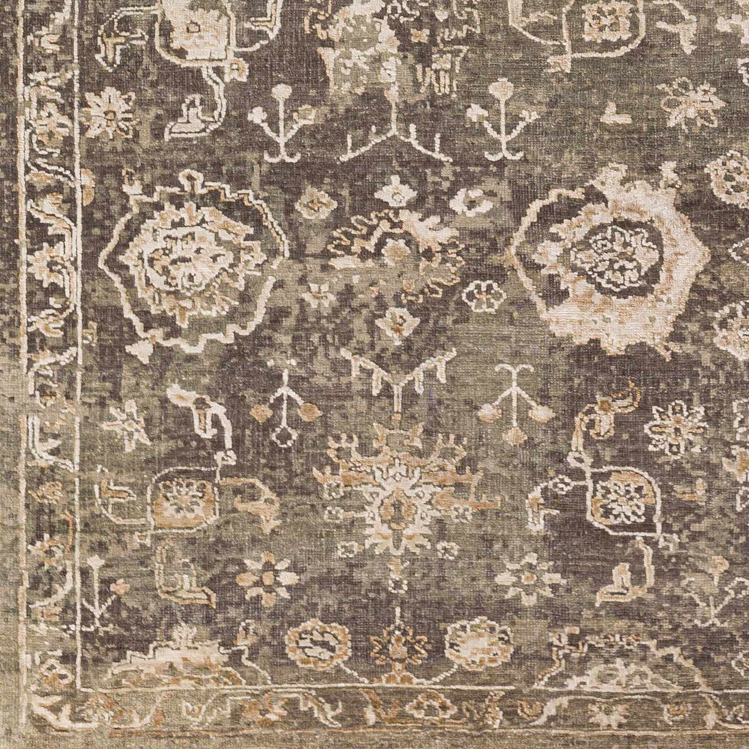 Cantley Brown And Beige Traditional Floral Design Hand Knotted Area Rug - The Rug Decor