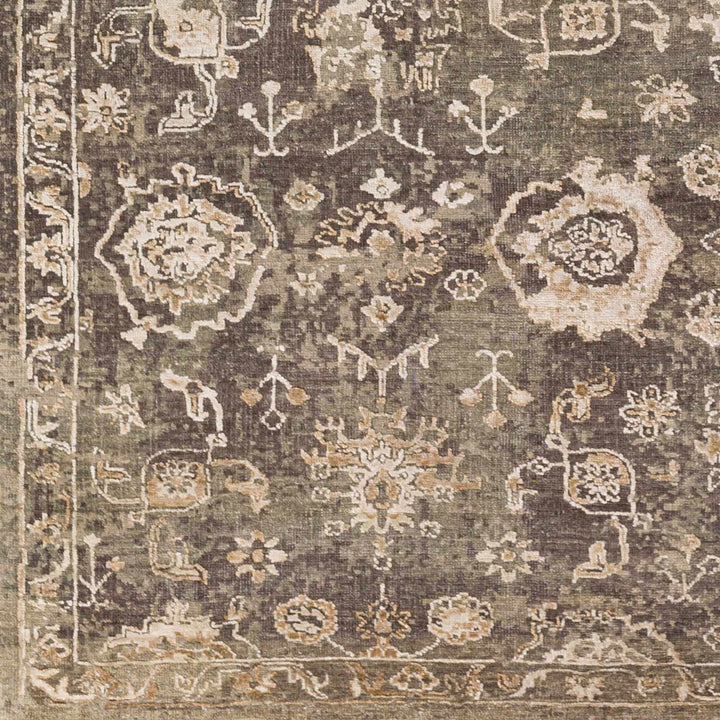 Cantley Brown And Beige Traditional Floral Design Hand Knotted Area Rug - The Rug Decor