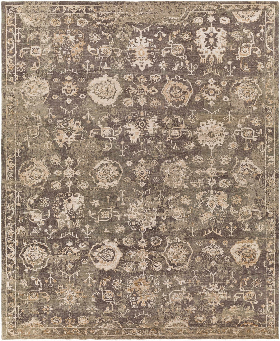 Cantley Brown And Beige Traditional Floral Design Hand Knotted Area Rug - The Rug Decor