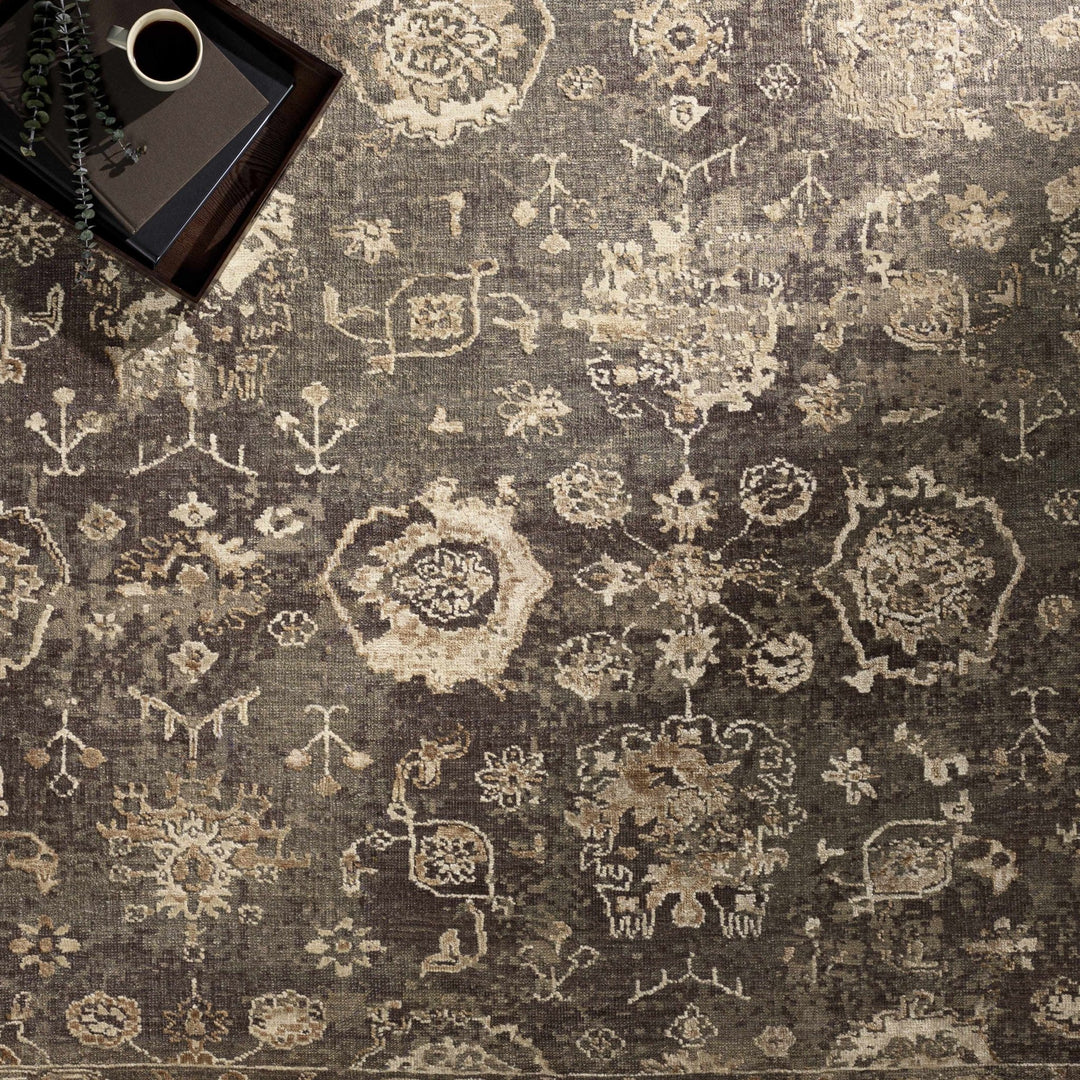Cantley Brown And Beige Traditional Floral Design Hand Knotted Area Rug - The Rug Decor