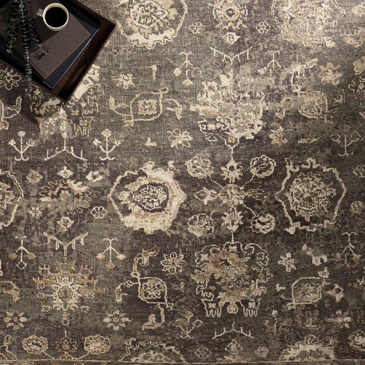 Cantley Brown And Beige Traditional Floral Design Hand Knotted Area Rug - The Rug Decor