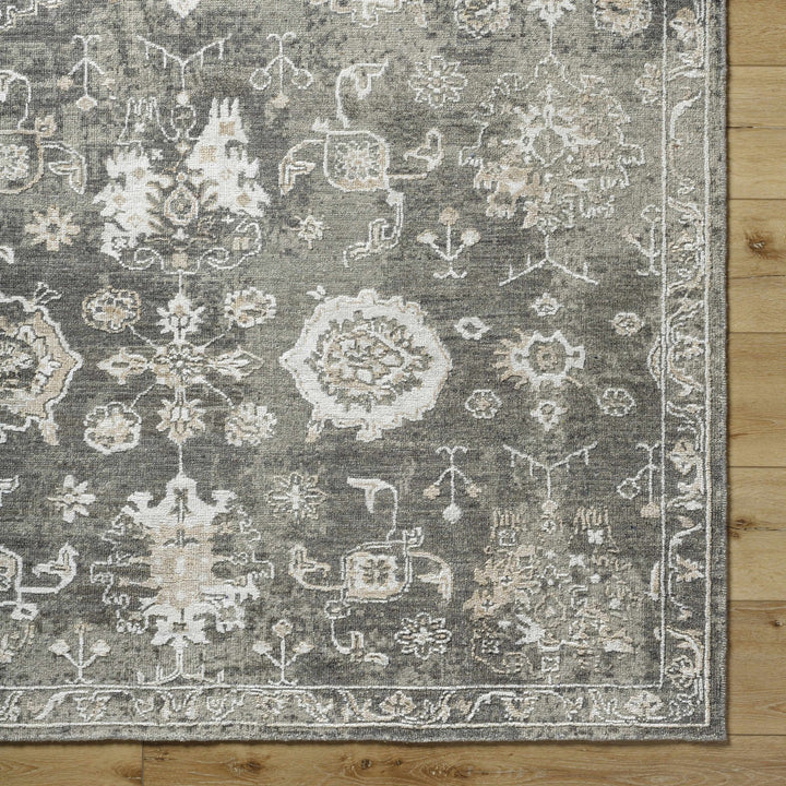 Cantley Brown And Beige Traditional Floral Design Hand Knotted Area Rug - The Rug Decor
