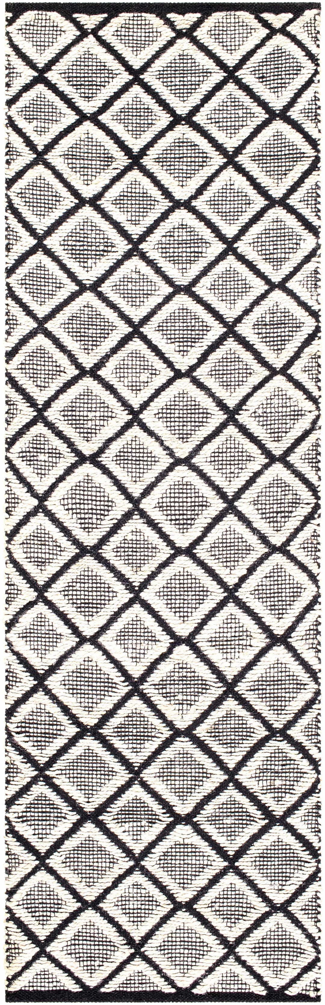 Canturay Ivory And Black Modern Geometrical Design Hand Woven Area Rug