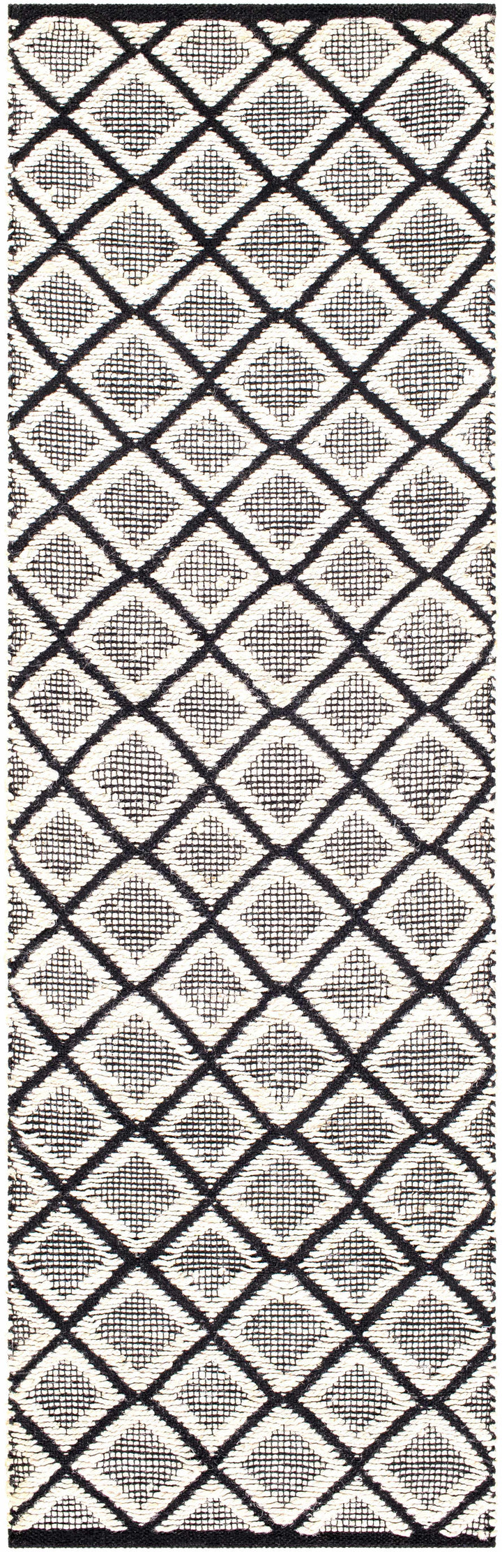 Canturay Ivory And Black Modern Geometrical Design Hand Woven Area Rug
