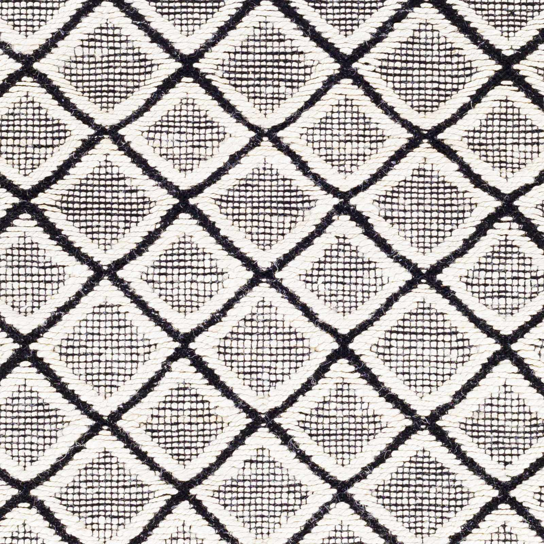Canturay Ivory And Black Modern Geometrical Design Hand Woven Area Rug