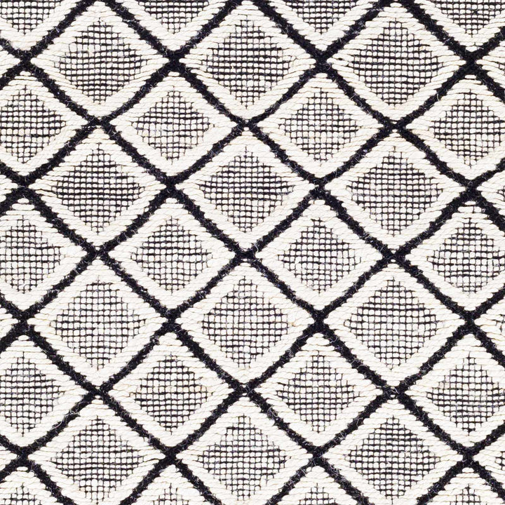 Canturay Ivory And Black Modern Geometrical Design Hand Woven Area Rug