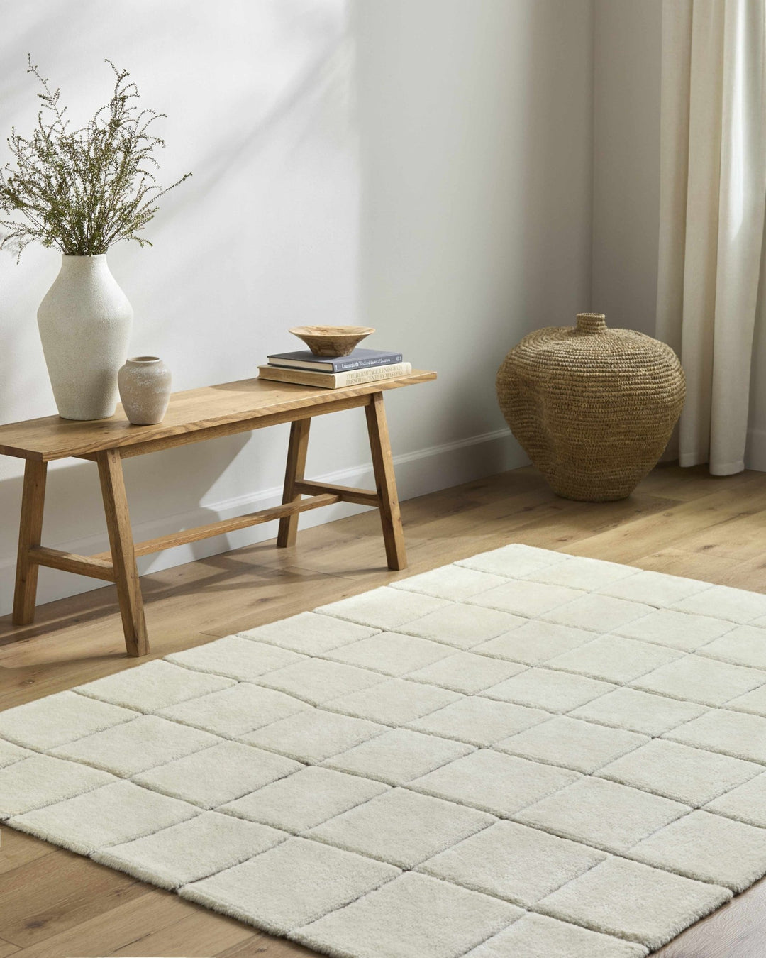Caolan Modern Geometrical White Washable Area Rug - The Rug Decor