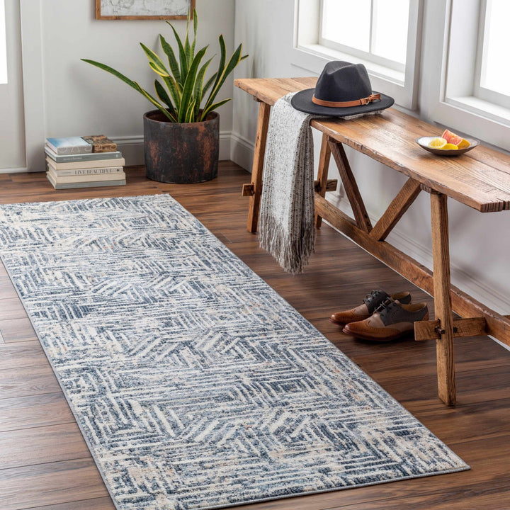 Capaga Contemporary Blue And Beige Area Rug - The Rug Decor