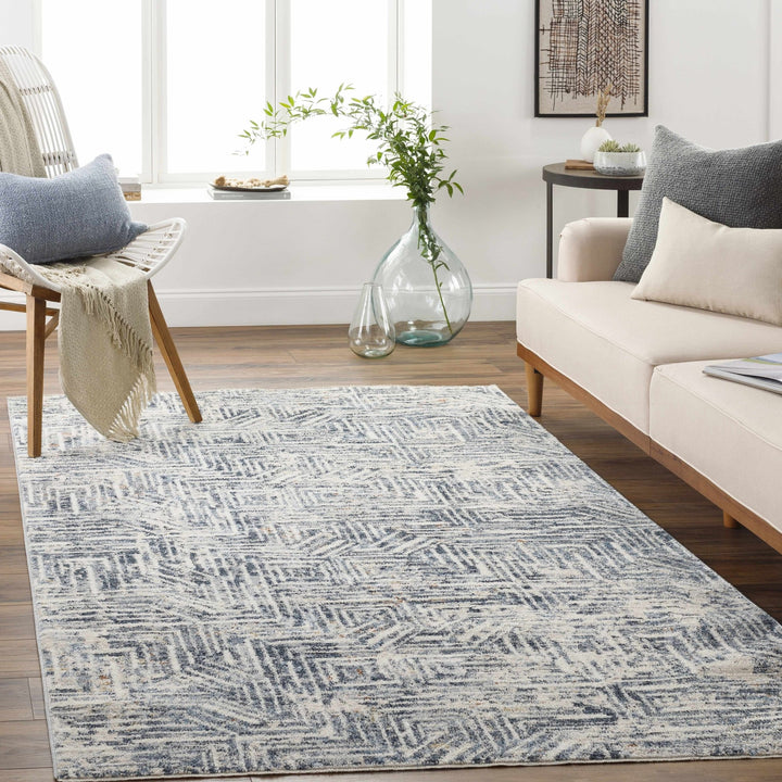 Capaga Contemporary Blue And Beige Area Rug - The Rug Decor